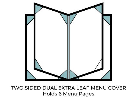 Two Panel 6-view Casebound Menu Cover & Holder  | 5 Pack