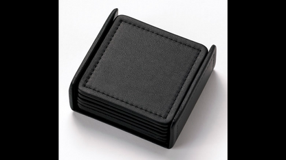 Luxury Leather Coaster Set | Turned Edge | 6 Coasters