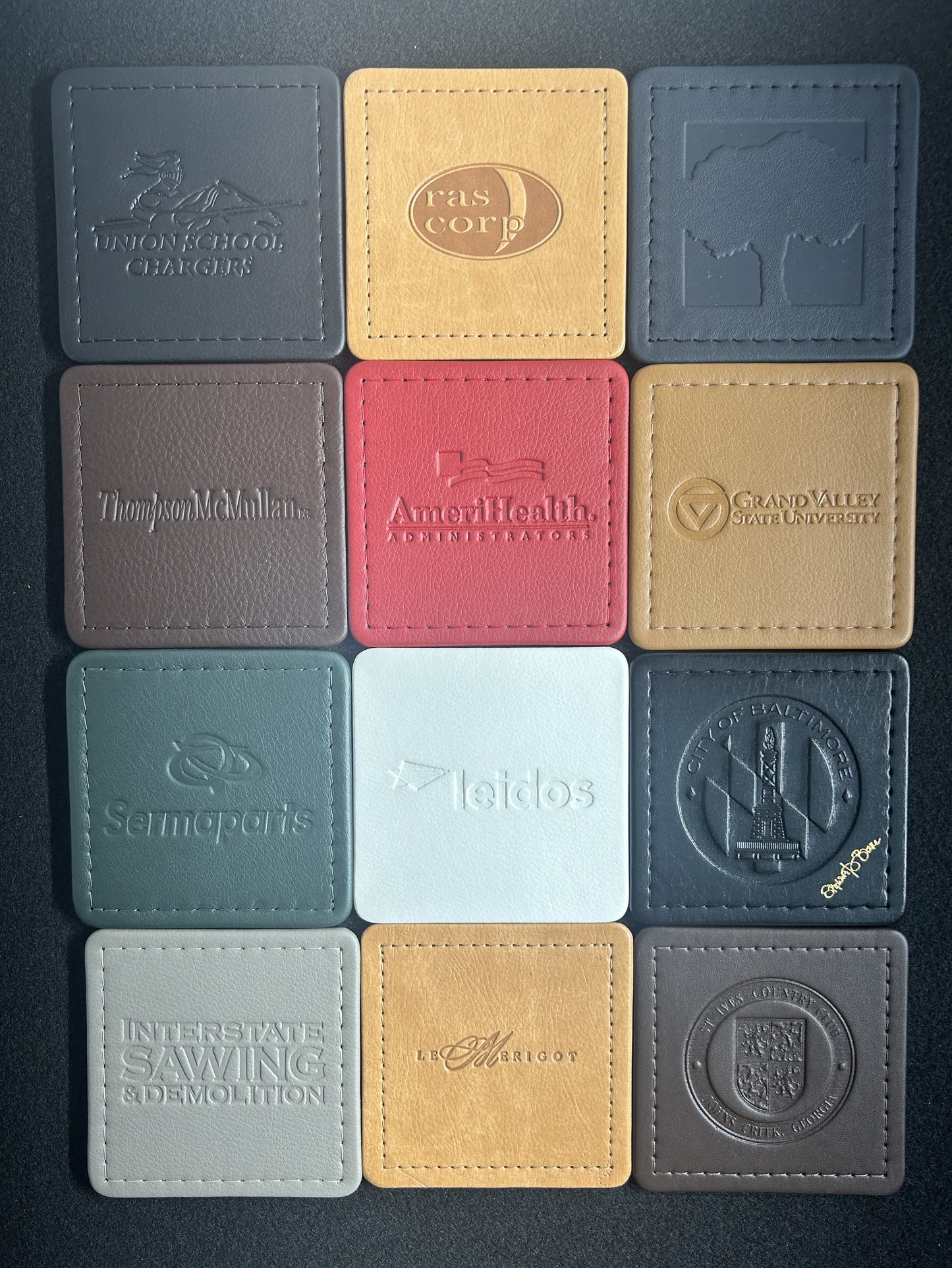 Luxury Leather Coaster Set | Turned Edge | 6 Coasters