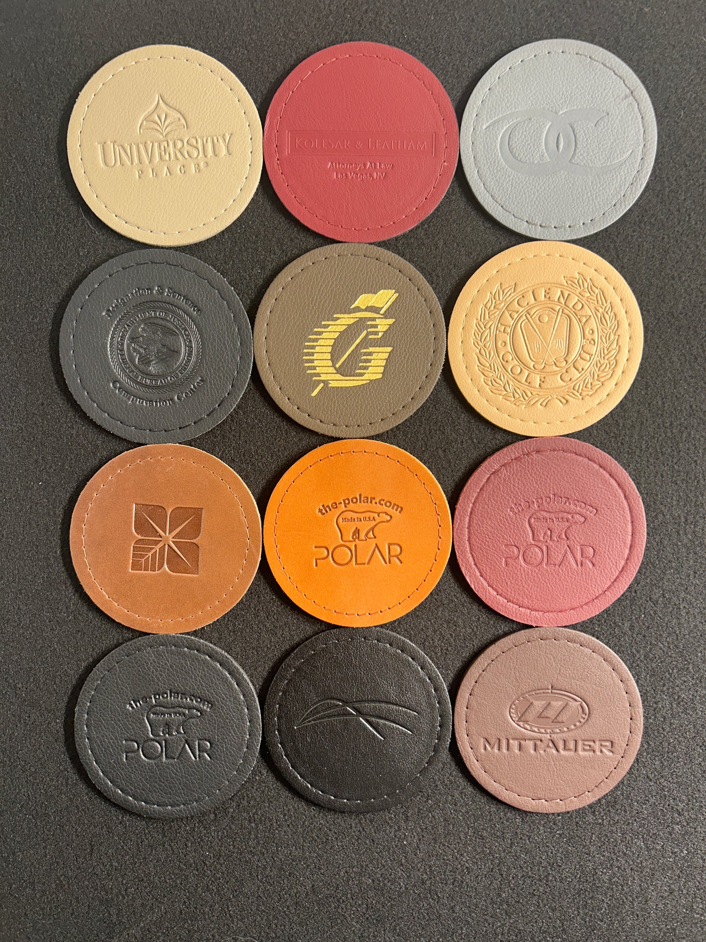 Premium Cut Edge Coasters | Polar Leather | 10 Pack