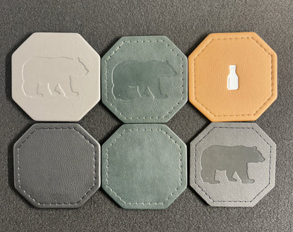 Premium Cut Edge Coasters | Polar Leather | 10 Pack