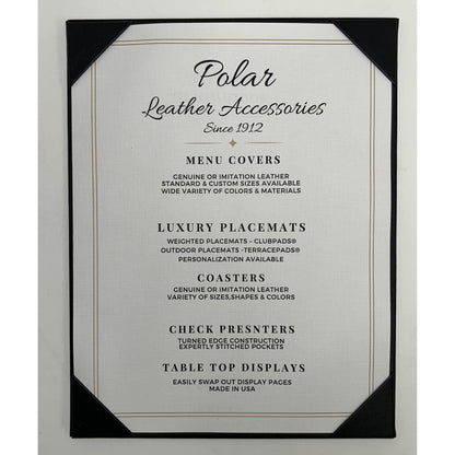 Single Panel 1-View Menu Cover & Holder | 10 Pack