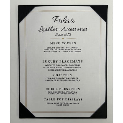 Single Panel 2-View Menu Cover & Holder | 10 Pack