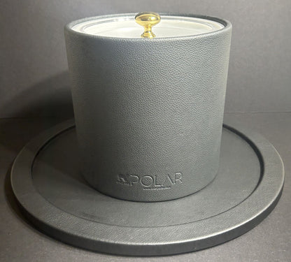 Polar Black Leather Ice Bucket with Logo