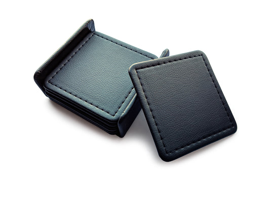 Luxury Leather Coaster Set | Turned Edge | 6 Coasters