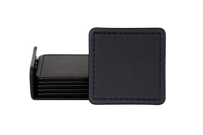 Luxury Leather Coaster Set | Turned Edge | 6 Coasters